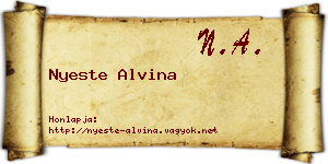 Nyeste Alvina névjegykártya